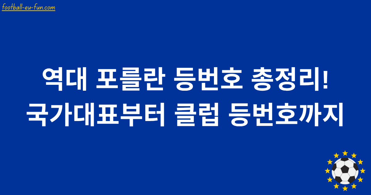 역대 포를란 등번호 총정리! 국가대표부터 클럽 등번호까지