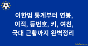 이한범 통계부터 연봉, 이적, 등번호, 키, 여친, 국대 근황까지 완벽정리