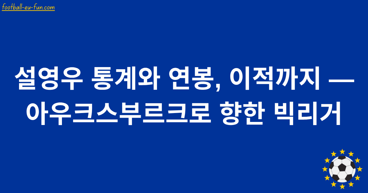 설영우 통계와 연봉, 이적까지 — 아우크스부르크로 향한 빅리거